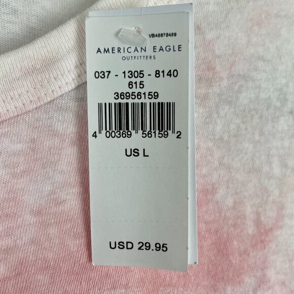 American Eagle Recycled Cotton Oversized Malibu Tennis Club Tie-Dye Tee Womens L - Picture 4 of 11